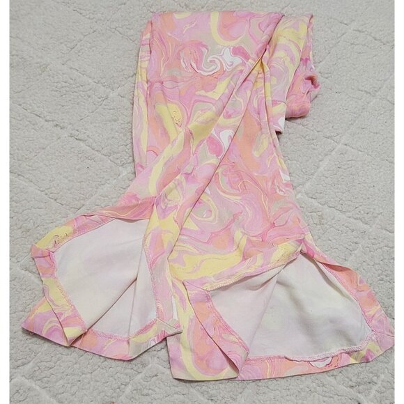 Zara‎ Womens Multicolor Marbled Watercolor Mini Flared Trouser High Rise Size M - Picture 5 of 9